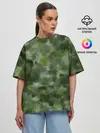 Женская футболка оверсайз / Canvas Green Camo