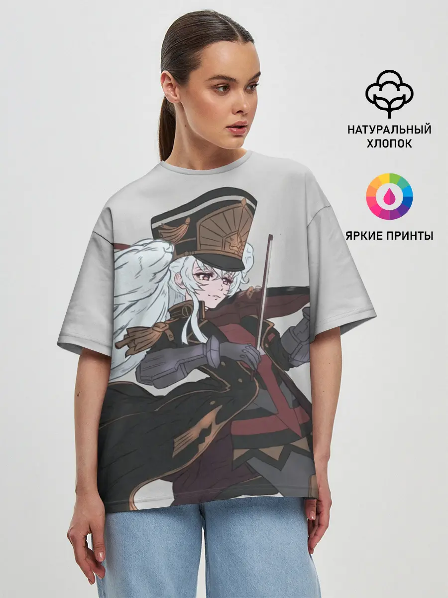 Женская футболка оверсайз / Альтаир со скрипкой