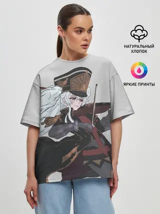 Женская футболка оверсайз / Альтаир со скрипкой