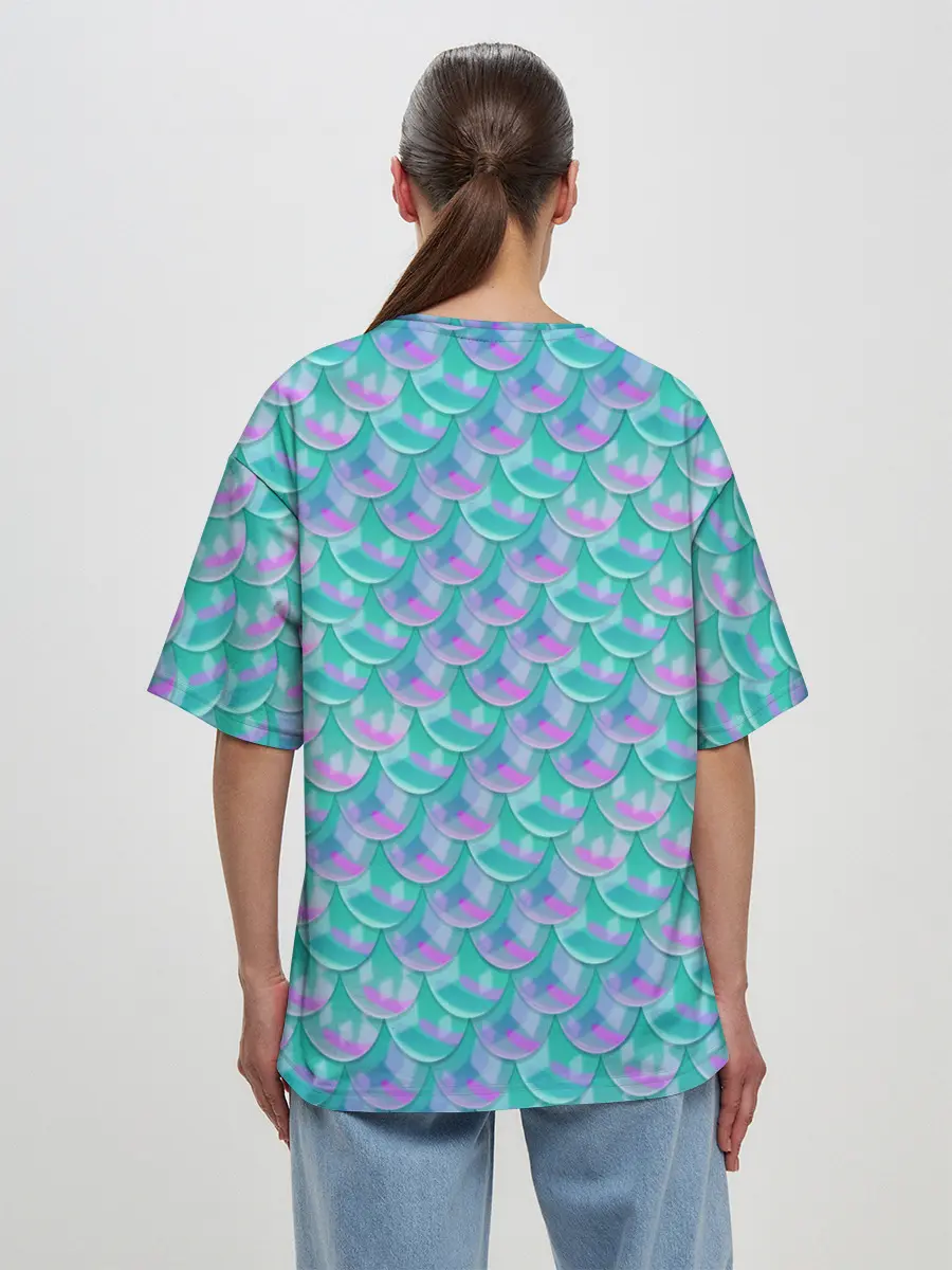 Женская футболка оверсайз / Чешуя | Хвост русалки