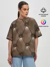 Женская футболка оверсайз / КоЖа в ромбиках