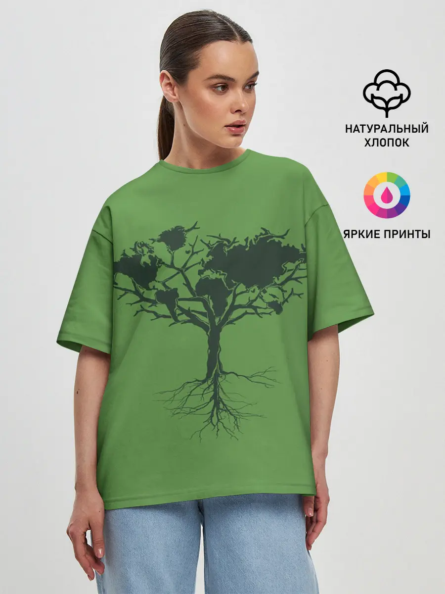 Женская футболка оверсайз / Древо Мира