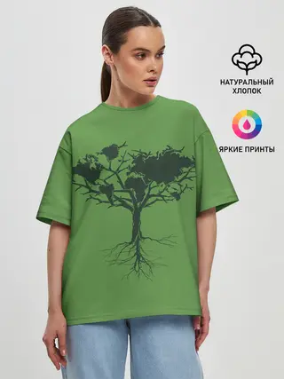 Женская футболка оверсайз / Древо Мира