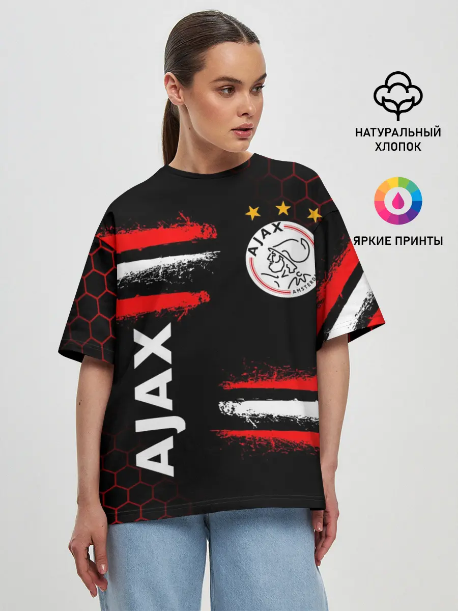 Женская футболка оверсайз / FC AJAX AMSTERDAM / ФК АЯКС