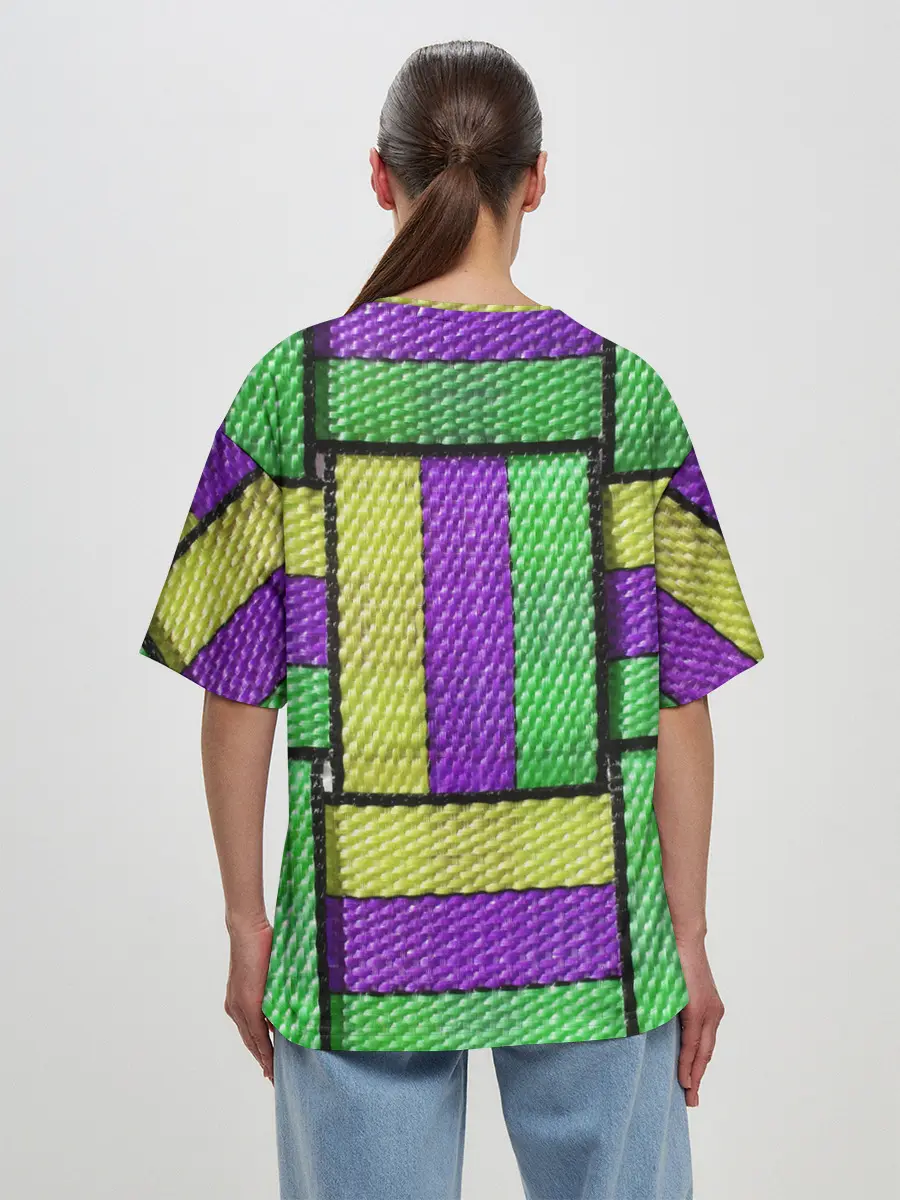 Женская футболка оверсайз / Цветные Ремешки