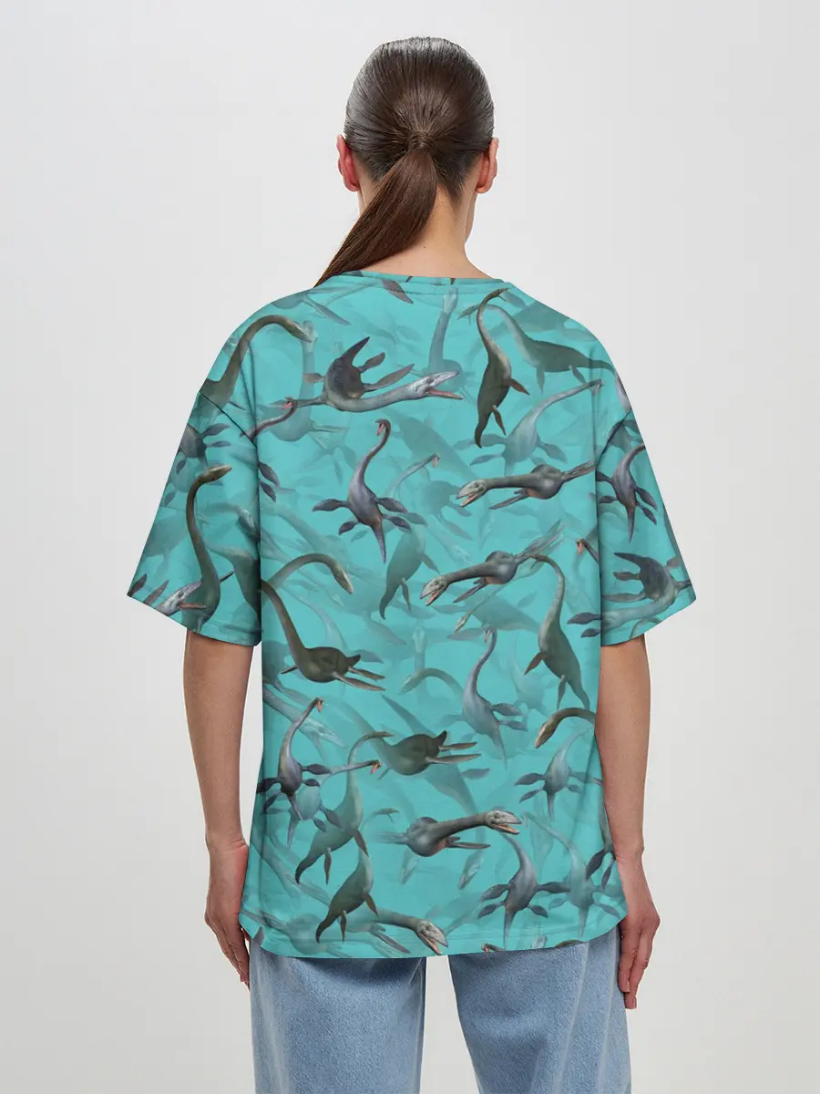 Женская футболка оверсайз / Лохнесский камуфляж