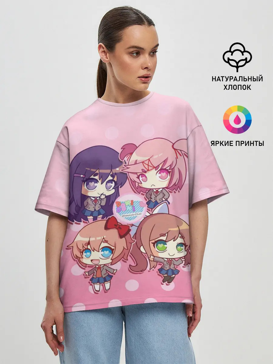 Женская футболка оверсайз / DOKI DOKI LITERATURE CLUB