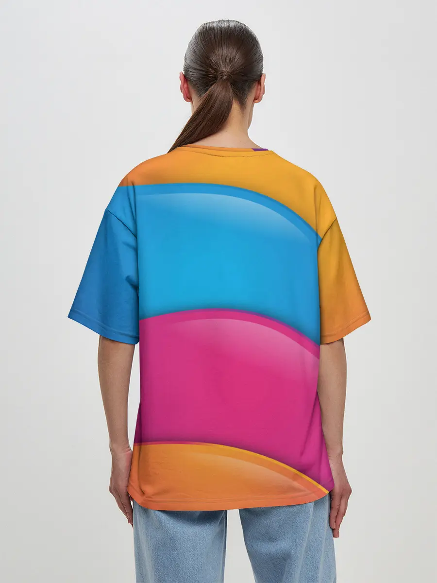 Женская футболка оверсайз / Candy rainbow