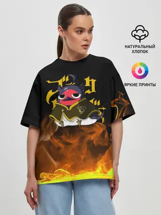 Женская футболка оверсайз / Секре Сваллотейл в огне Неро