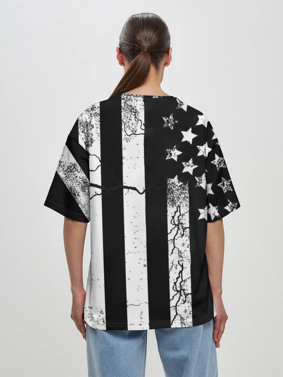 Женская футболка оверсайз / ЗВЕЗДНО-ПОЛОСАТЫЙ