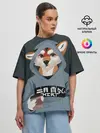 Женская футболка оверсайз / Furry fox