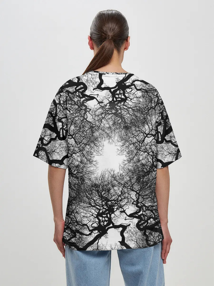 Женская футболка оверсайз / Texture Branches