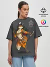 Женская футболка оверсайз / Furry fox