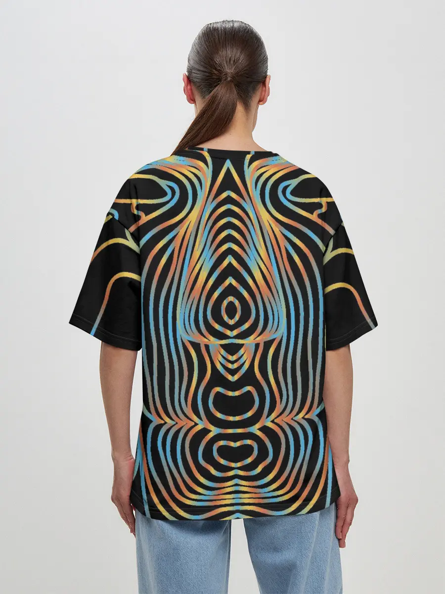 Женская футболка оверсайз / Неоновое свечение