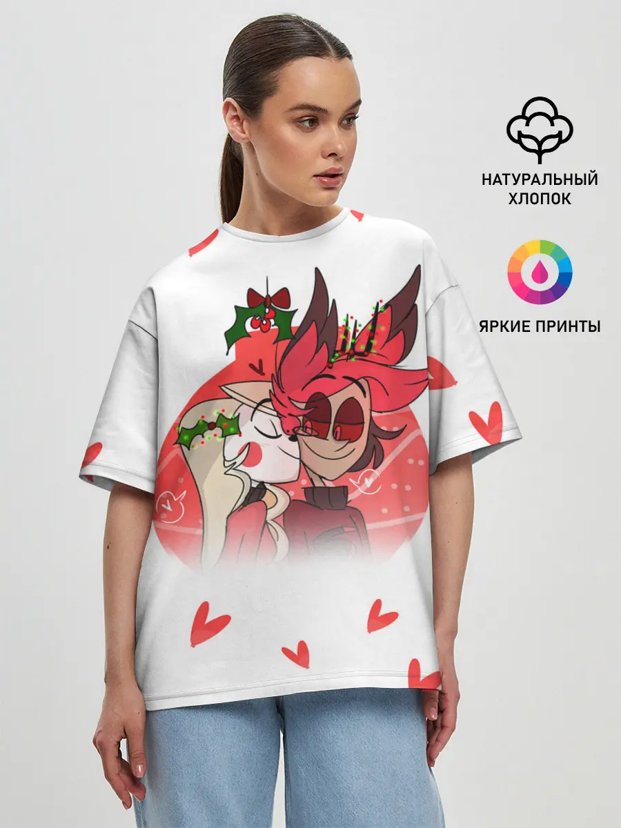 Женская футболка оверсайз / ОТЕЛЬ ХАЗБИН НОВОГОДНИЙ