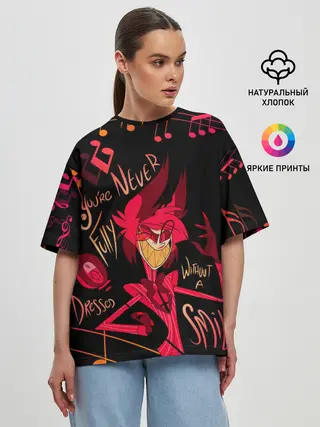 Женская футболка оверсайз / HAZBIN HOTEL ALASTOR.