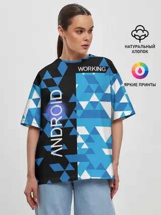 Женская футболка оверсайз / Detroit:become