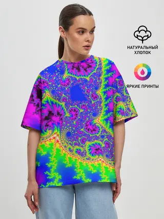 Женская футболка оверсайз / NEON&ACID