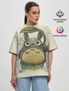 Женская футболка оверсайз / My Neighbor Totoro заяц с чешуей