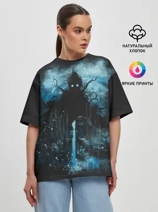 Женская футболка оверсайз / Ктулху