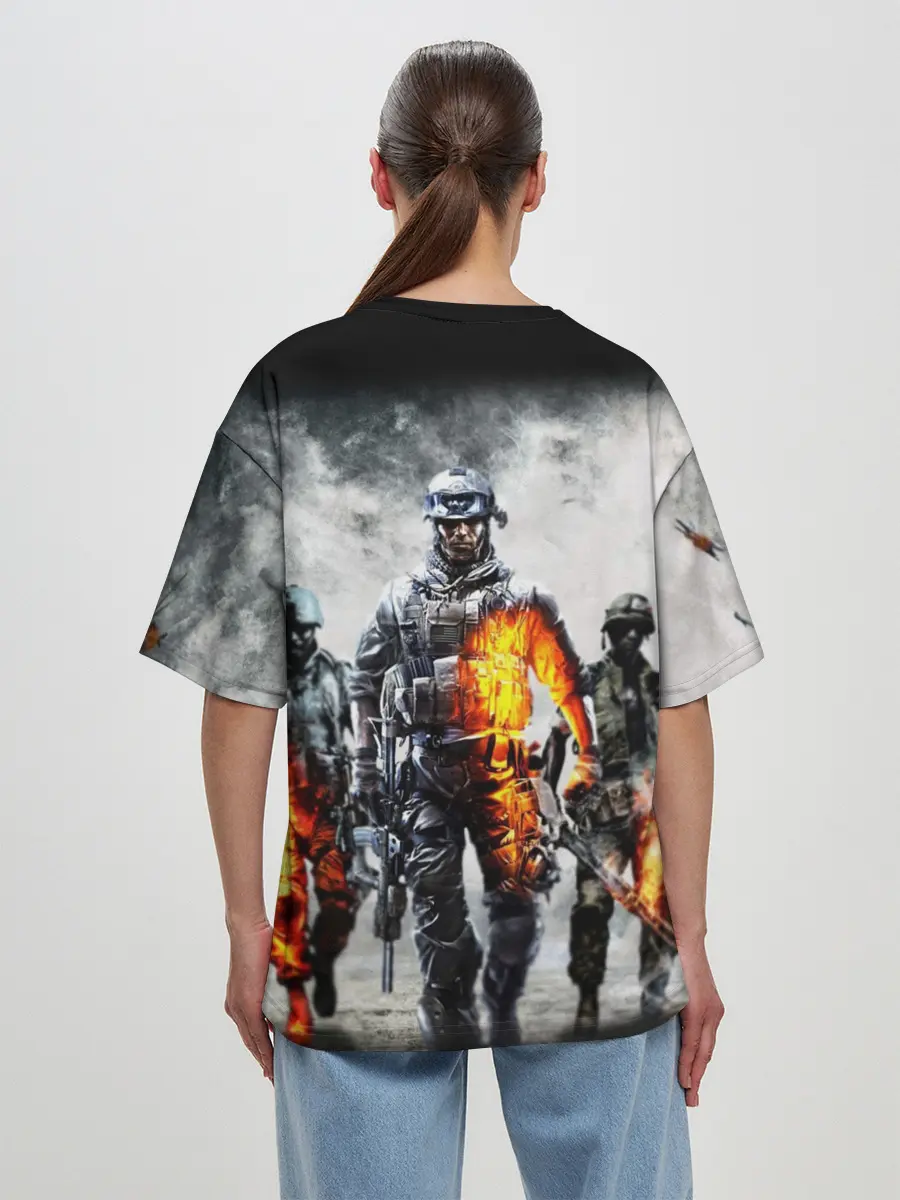 Женская футболка оверсайз / Battlefield | Батлфилд