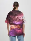 Женская футболка оверсайз / закат абстракция