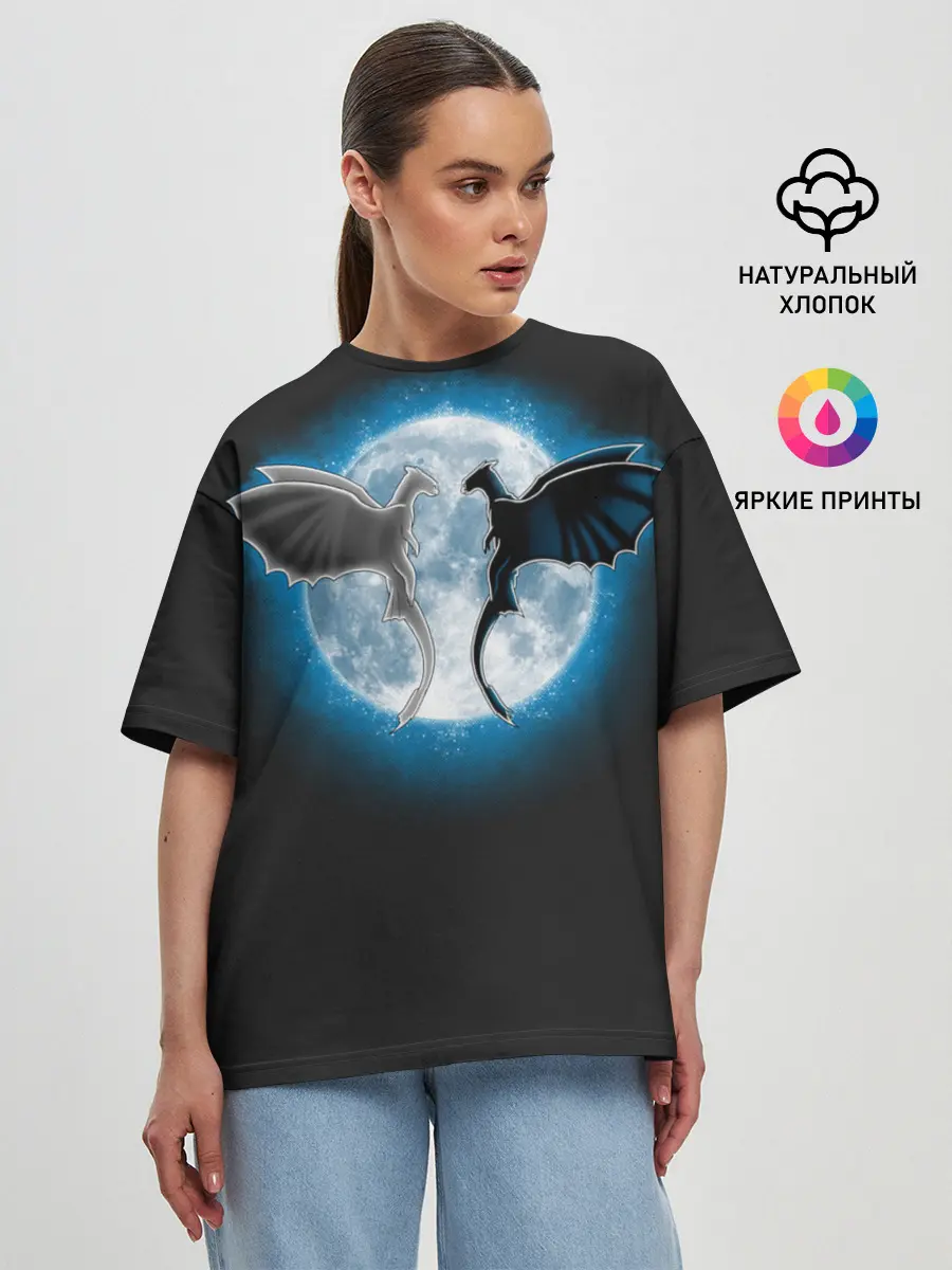 Женская футболка оверсайз / Как приручить дракона