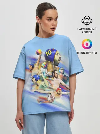 Женская футболка оверсайз / Water polo players