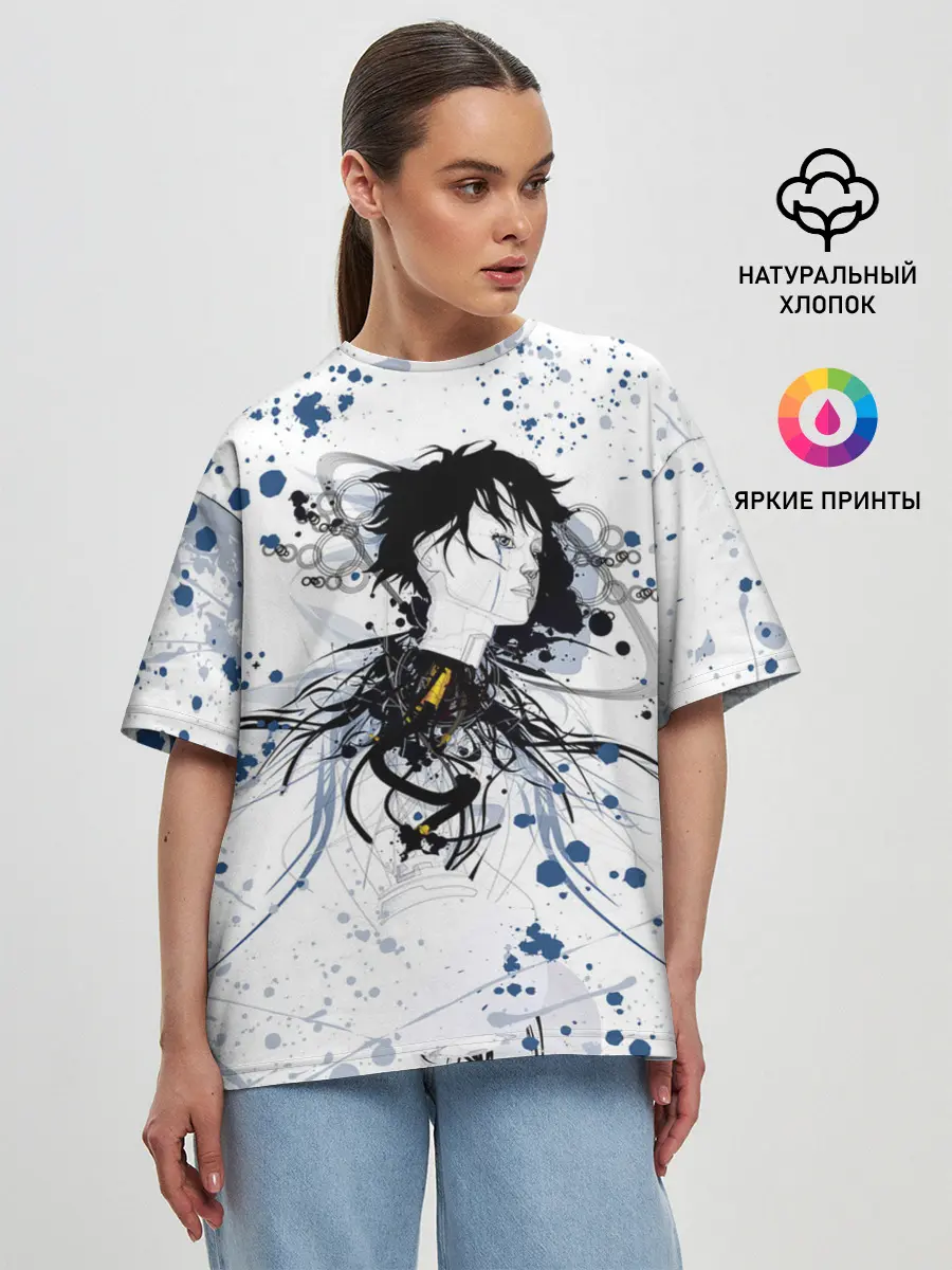 Женская футболка оверсайз / Призрак в доспехах