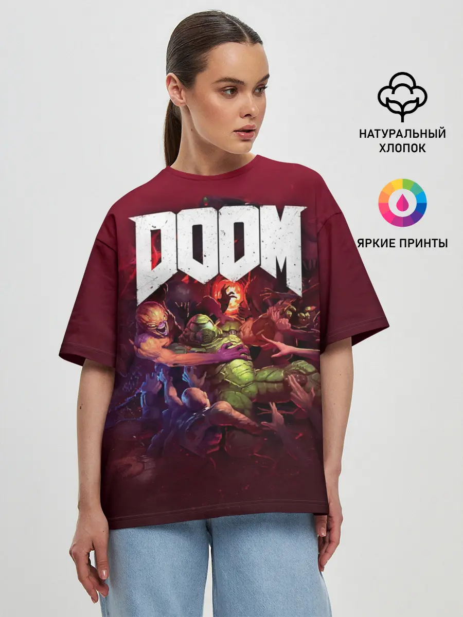 Женская футболка оверсайз / Doom