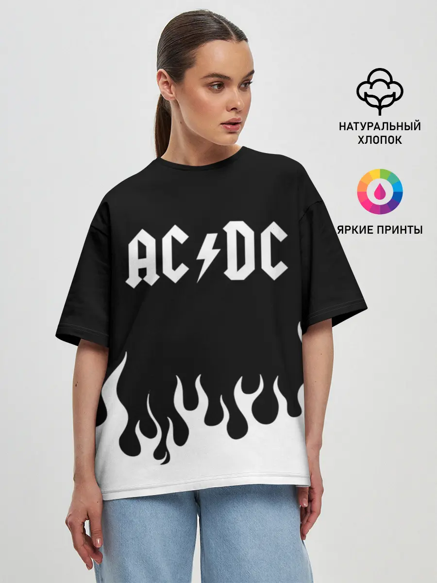 Женская футболка оверсайз / AC DC