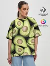 Женская футболка оверсайз / Avocado background
