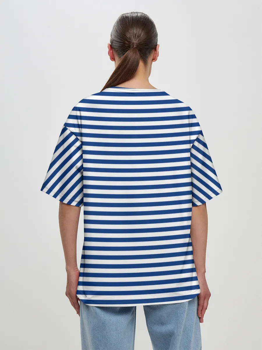 Женская футболка оверсайз / Тельняшка ВМФ