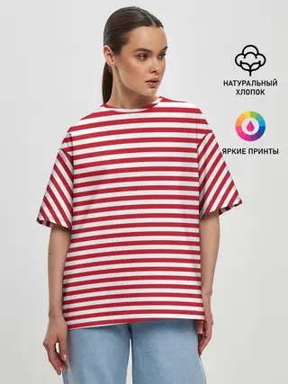 Женская футболка оверсайз / Тельняшка Внутренних Войск