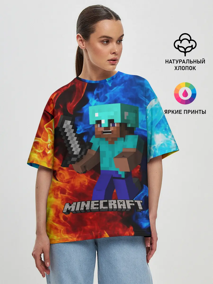 Женская футболка оверсайз / MINECRAFT
