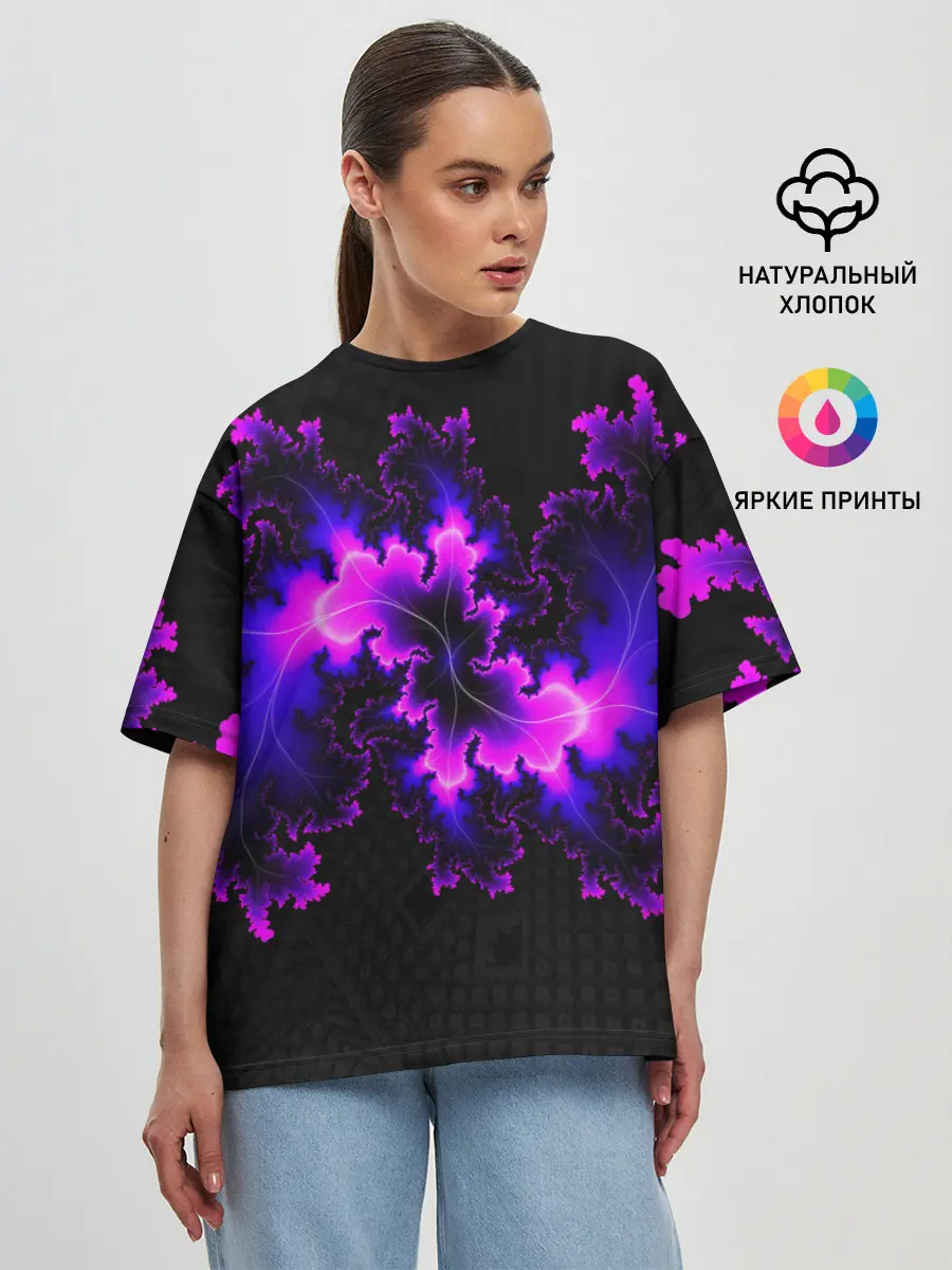 Женская футболка оверсайз / NEON Liquid
