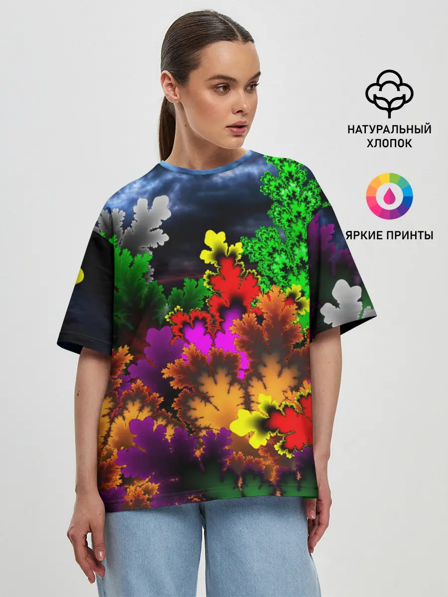 Женская футболка оверсайз / КИСЛОТНАЯ АБСТРАКЦИЯ