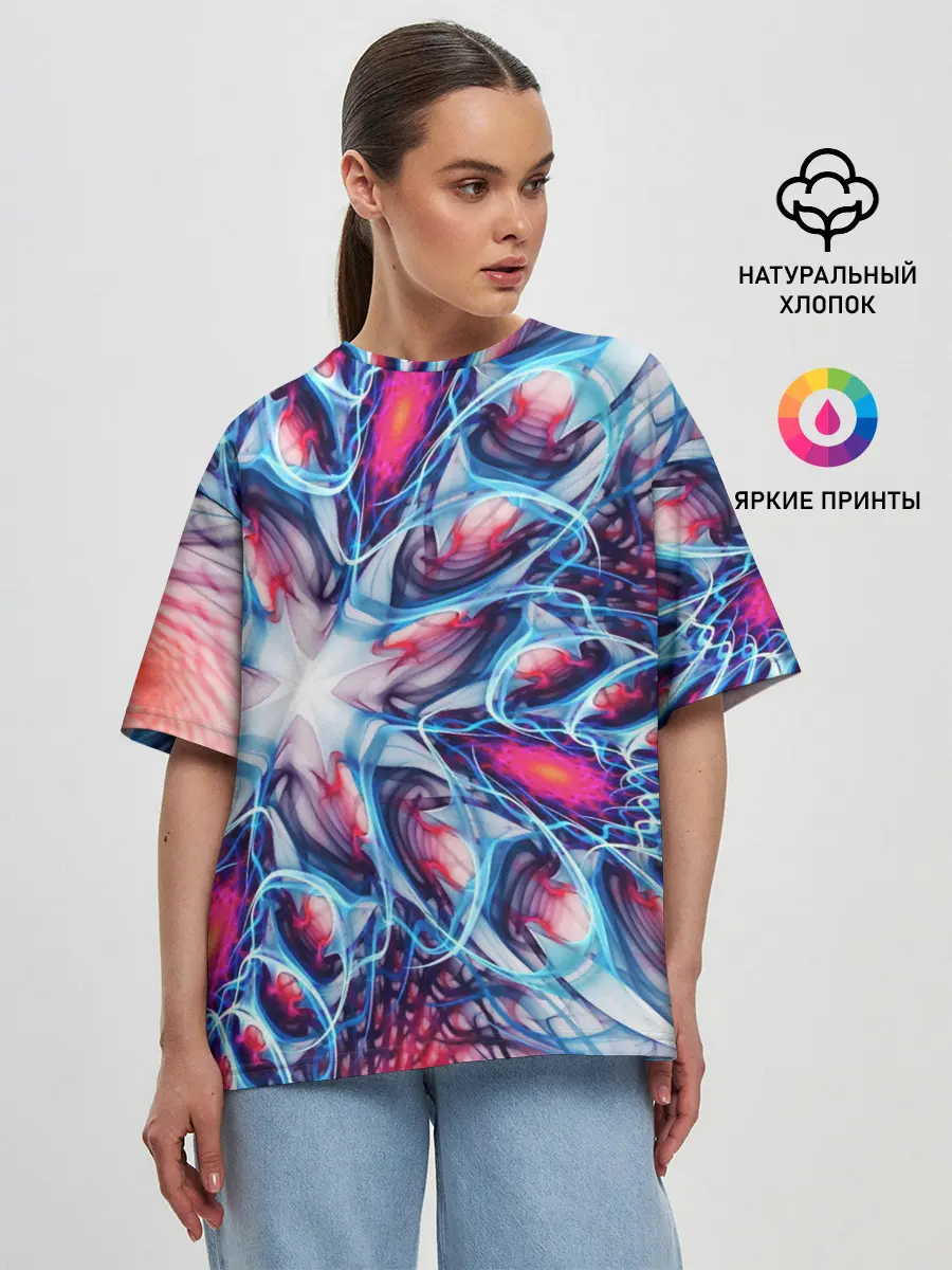 Женская футболка оверсайз / ABSTRACTION ILLUSION