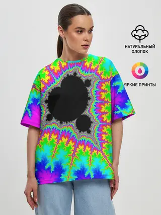 Женская футболка оверсайз / NEON PSY