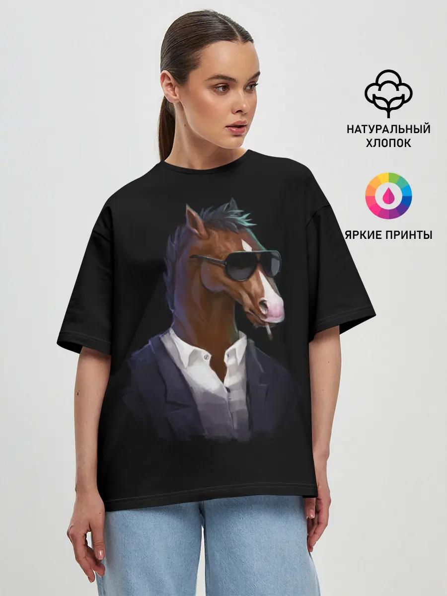 Женская футболка оверсайз / БоДжек Арт 2