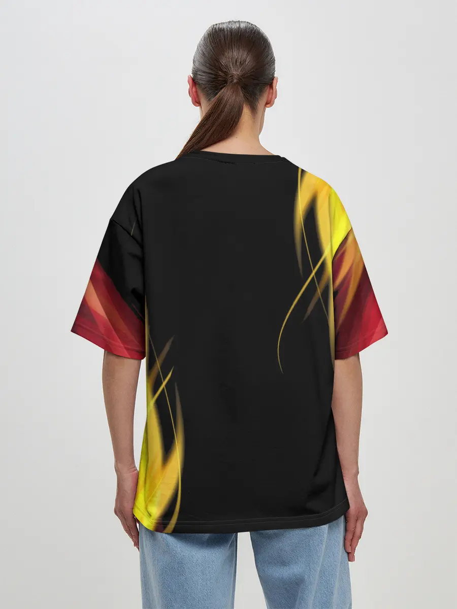 Женская футболка оверсайз / Грозовой кошак