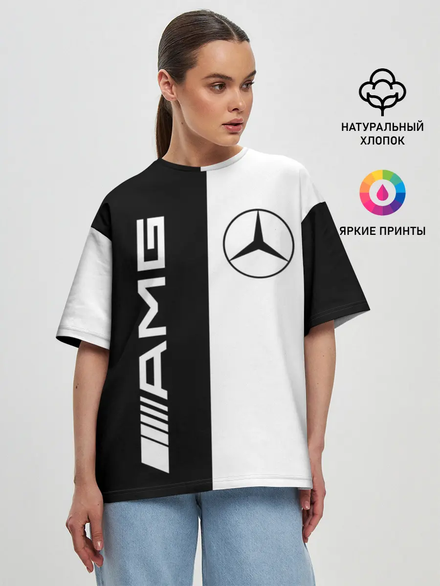 Женская футболка оверсайз / MERCEDES AMG | МЕРСЕДЕС
