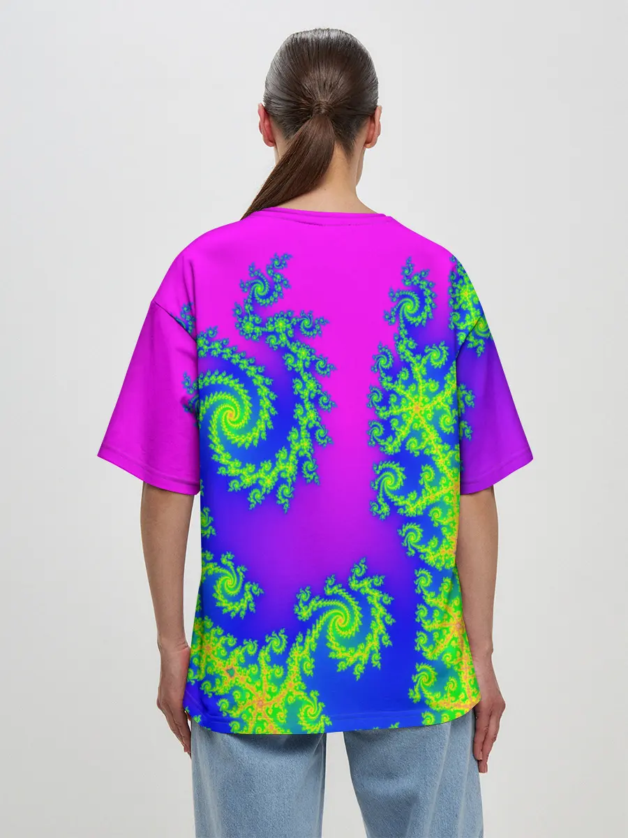Женская футболка оверсайз / КИСЛОТНЫЙ НЕОН