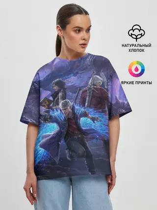 Женская футболка оверсайз / DEVIL MAY CRY | ДЕВИЛ МАЙ КРАЙ
