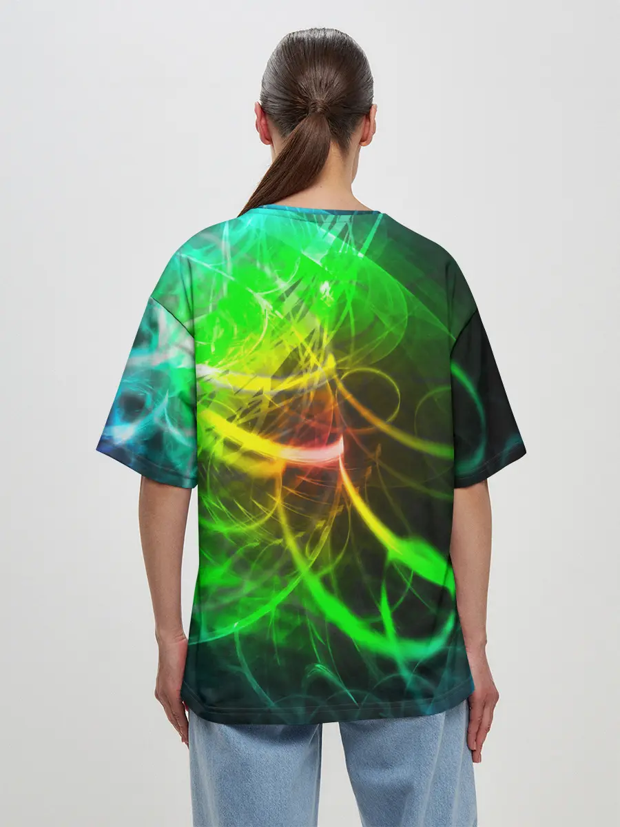 Женская футболка оверсайз / ЗЕЛЕНЫЙ НЕОН