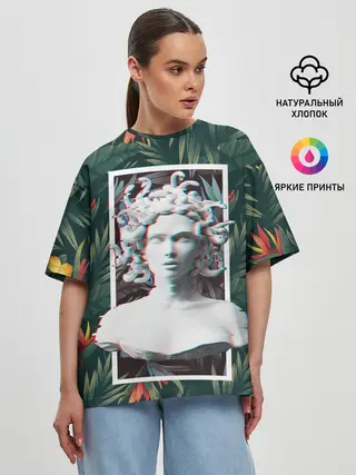 Женская футболка оверсайз / Медуза Горгона