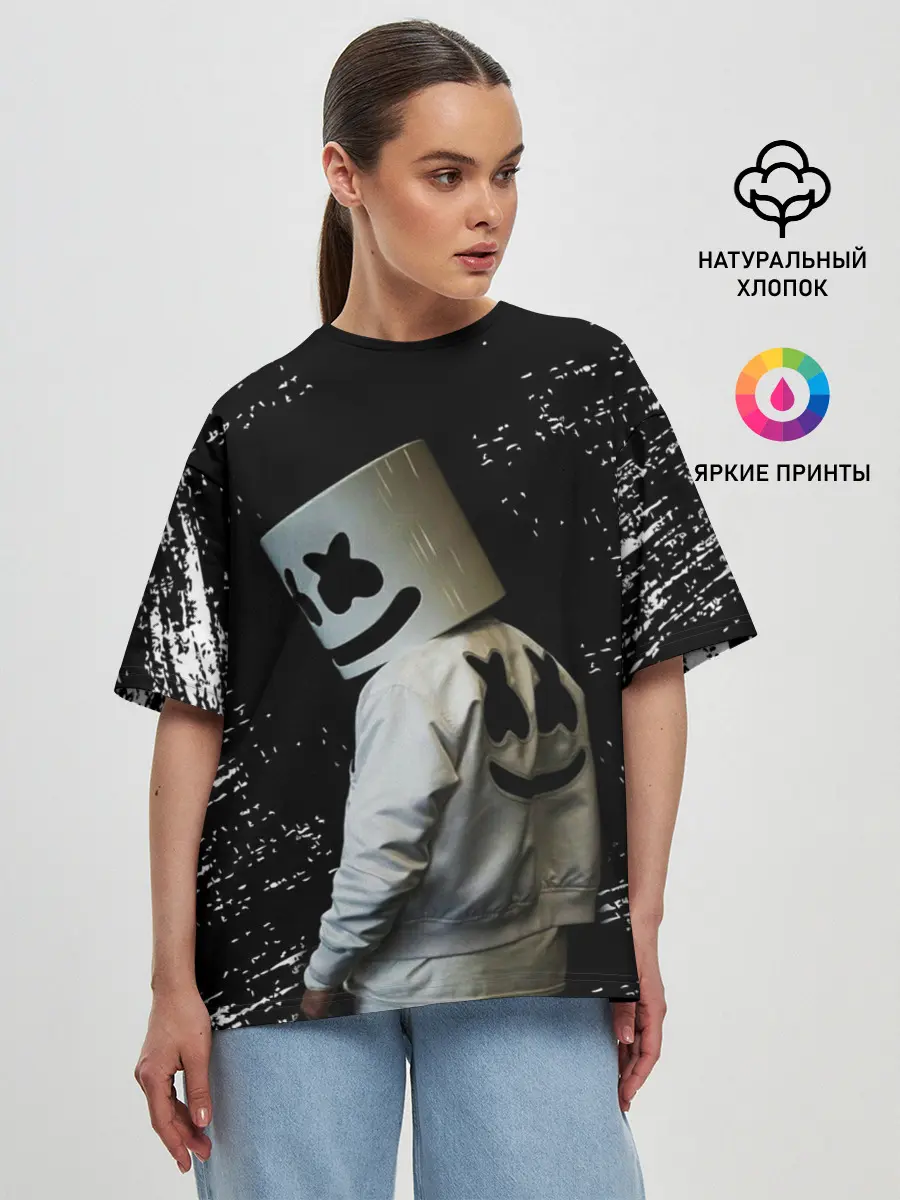 Женская футболка оверсайз / Marshmello