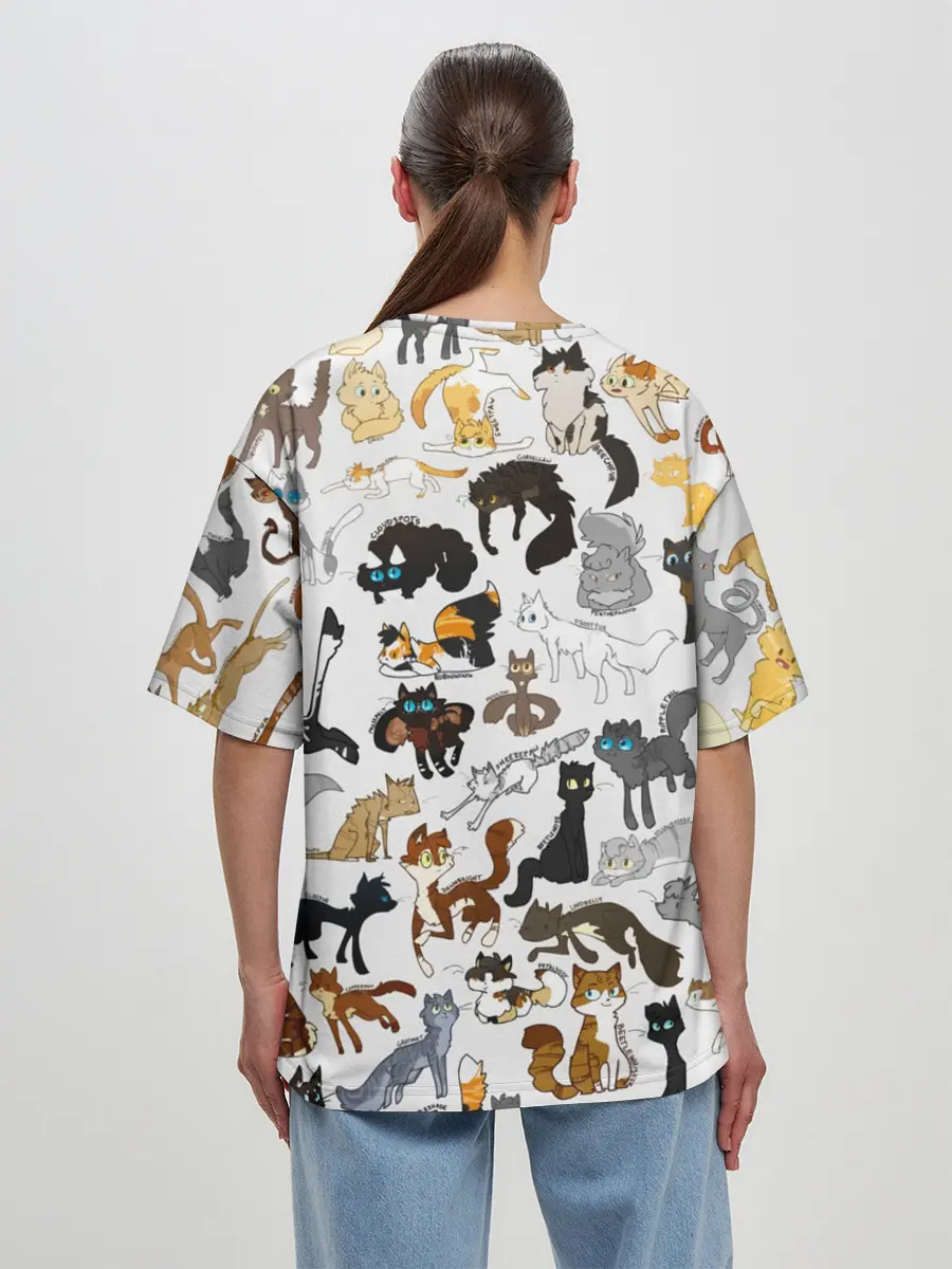 Женская футболка оверсайз / Котоколлаж 03