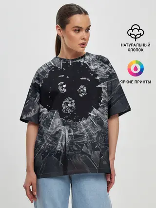 Женская футболка оверсайз / ЧЕРНОЕ ЗЕРКАЛО