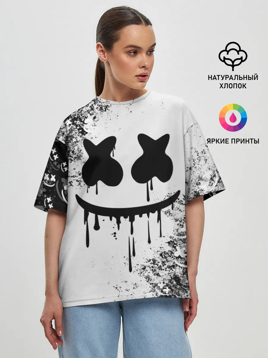 Женская футболка оверсайз / Marshmello